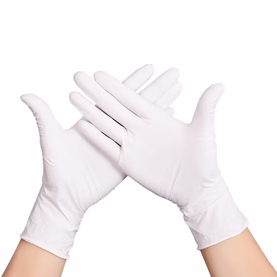 9 polegadas azul/branco/preto salão de beleza especial /alimentar/farmacêutico atacado descartável látex vinil exame de segurança luvas protetoras de nitrilo PVC Rubbe